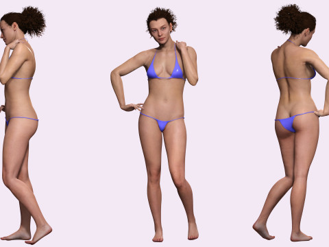 Jacqueline - Realistic Woman Scanned Female Clean 3D Model