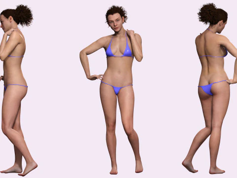 Jacqueline - Realistic Woman Scanned Female Clean 3D Model
