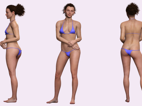 Jacqueline - Realistic Woman Scanned Female Clean 3D Model