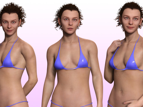 Jacqueline - Realistic Woman Scanned Female Clean 3D Model