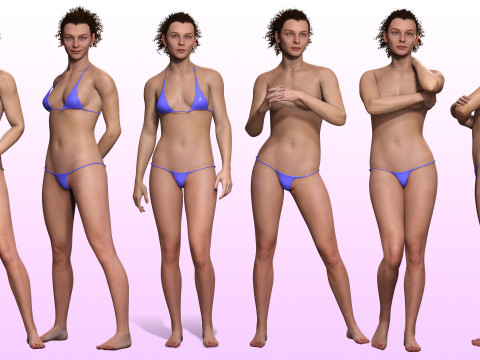 Jacqueline - Realistic Woman Scanned Female Clean 3D Model