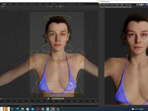 Jacqueline - Realistic Woman Scanned Female Clean 3D Model