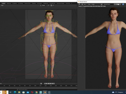 Jacqueline - Realistic Woman Scanned Female Clean 3D Model