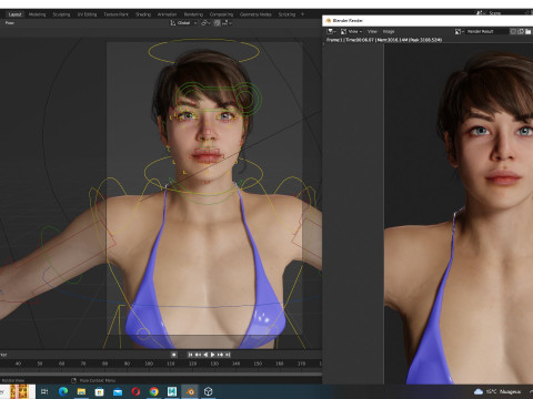 Serena - Realistic Athletic woman Ready To Use 3D Модель