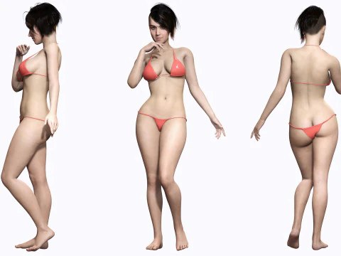 ケイティ - 現実的な歌手の女性 3Dモデル