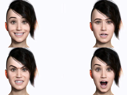 ケイティ - 現実的な歌手の女性 3Dモデル