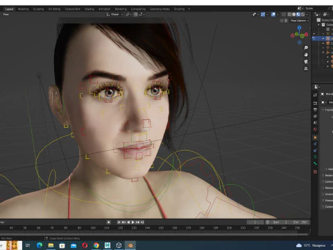 ケイティ - 現実的な歌手の女性 3Dモデル