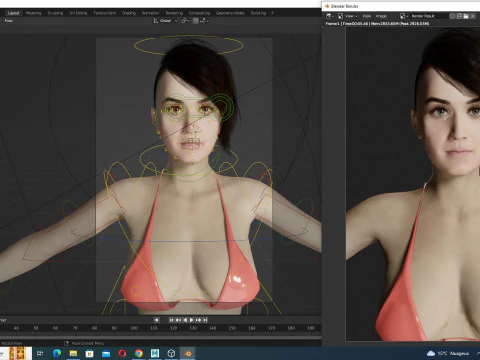 ケイティ - 現実的な歌手の女性 3Dモデル