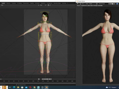 ケイティ - 現実的な歌手の女性 3Dモデル