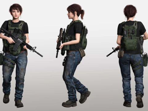 Nora - Realistic Woman In Melitirian Attire 3D Model