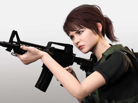 Nora - Realistic Woman In Melitirian Attire 3D Model