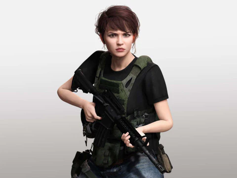 Nora - Realistic Woman In Melitirian Attire 3D Model