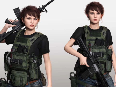 Nora - Realistic Woman In Melitirian Attire 3D Model