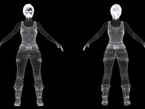 Clara - Realistic Woman In Survival Casual Outfit 3D Model