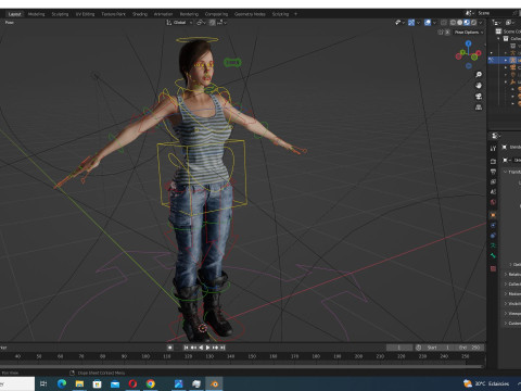 Clara - Realistic Woman In Survival Casual Outfit 3D Model
