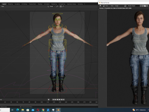 Clara - Realistic Woman In Survival Casual Outfit 3D Model