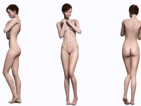 Mariya - Realistic Women With Red Dress Modello 3D