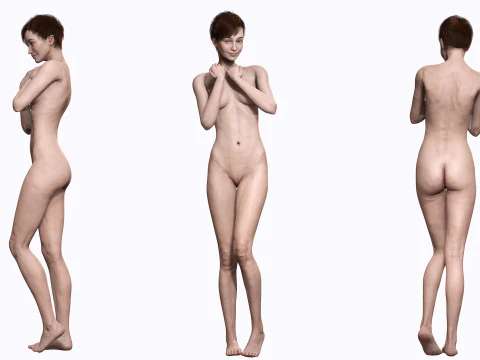 Mariya - Realistic Women With Red Dress 3D Model