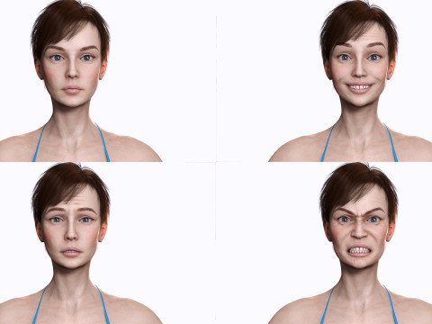 Mariya - Realistic Women With Red Dress Modello 3D