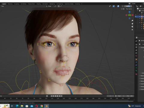 Mariya - Realistic Women With Red Dress Modello 3D