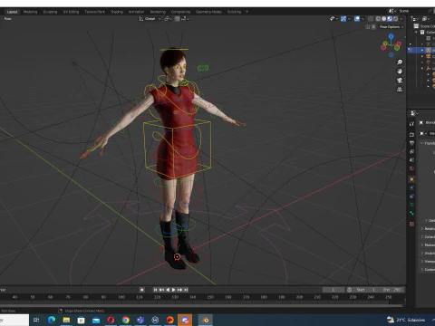 Mariya - Realistic Women With Red Dress 3D Model