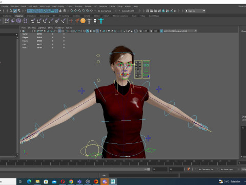 Mariya - Realistic Women With Red Dress Modello 3D