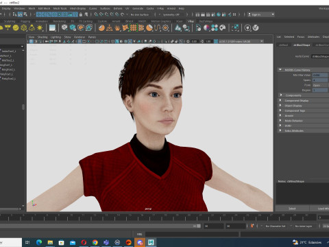 Mariya - Realistic Women With Red Dress Modello 3D