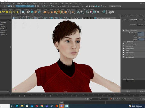Mariya - Realistic Women With Red Dress 3D Model