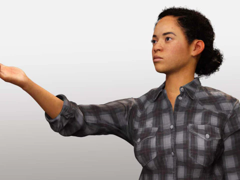 Dahlia - Realistic African American In Casual clothing 3D Model
