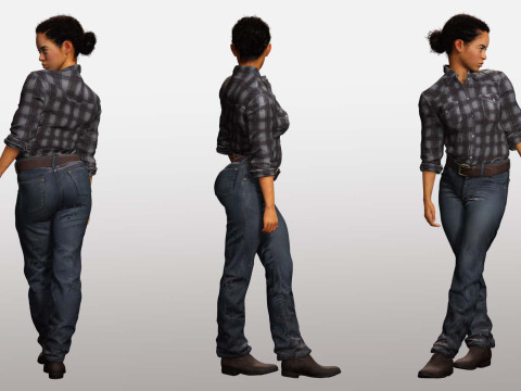 Dahlia - Realistic African American In Casual clothing Modelo 3D