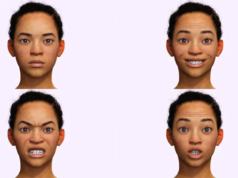 Dahlia - Realistic African American In Casual clothing 3D Model