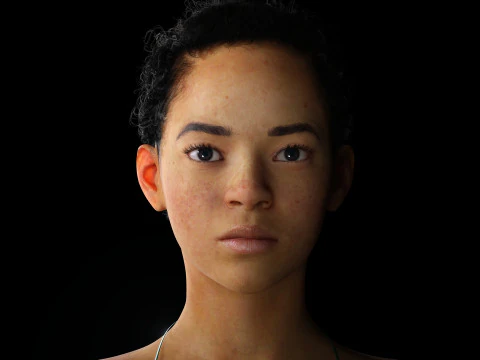 Dahlia - Realistic African American In Casual clothing 3D Model