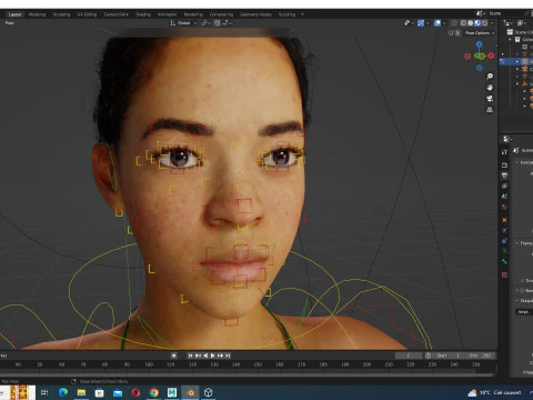 Dahlia - Realistic African American In Casual clothing 3D Model