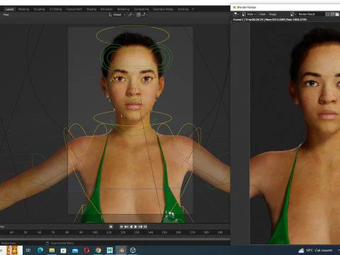 Dahlia - Realistic African American In Casual clothing 3D Model