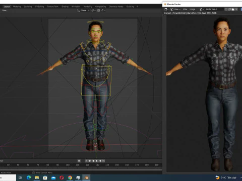Dahlia - Realistic African American In Casual clothing 3D Model