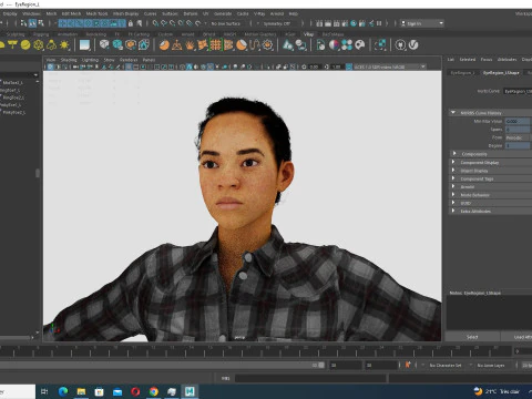 Dahlia - Realistic African American In Casual clothing 3D Model