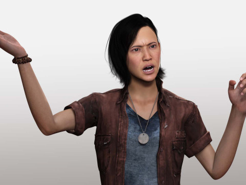 Ji eun- Asian Woman In Adventure Outfit 3D Modell
