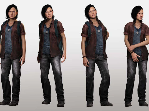 Ji eun- Asian Woman In Adventure Outfit 3D Model