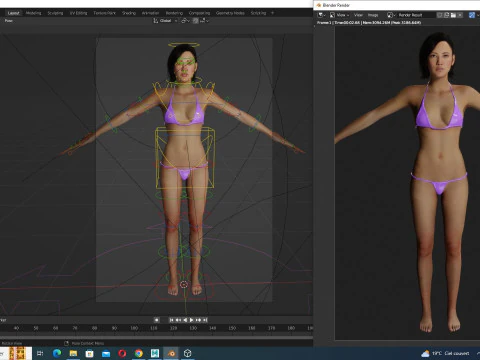 Ji eun- Asian Woman In Adventure Outfit 3D Model