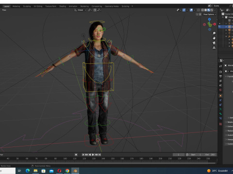 Ji eun- Asian Woman In Adventure Outfit 3D Modell