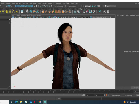Ji eun- Asian Woman In Adventure Outfit 3D Modell