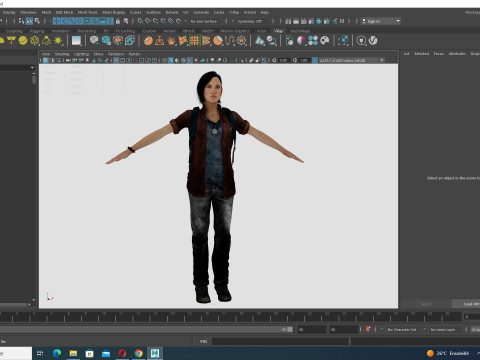 Ji eun- Asian Woman In Adventure Outfit 3D Modell