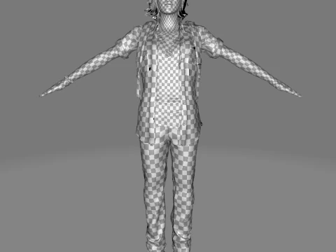 Ji eun- Asian Woman In Adventure Outfit 3D Model