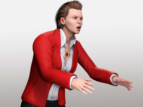 Jumana - Business Woman With Red And Black Suit 3D मॉडल