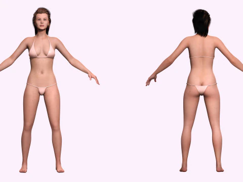 Jumana - Business Woman With Red And Black Suit 3D Model