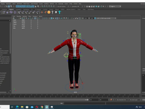Jumana - Business Woman With Red And Black Suit 3D Model