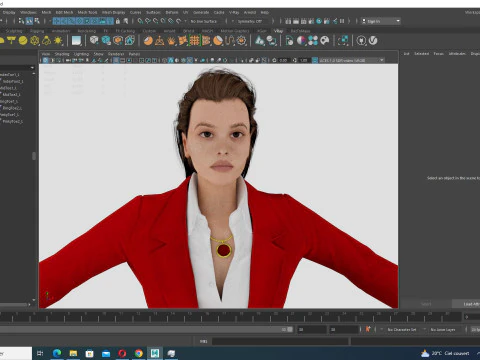 Jumana - Business Woman With Red And Black Suit 3D Model