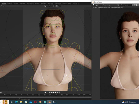 Jumana - Business Woman With Red And Black Suit 3D Model