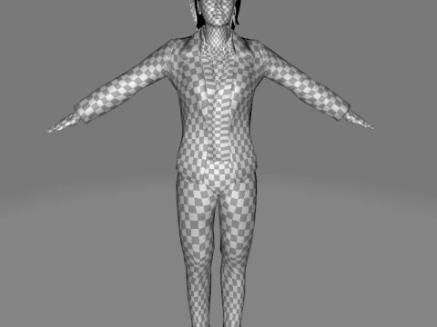 Jumana - Business Woman With Red And Black Suit 3D Model