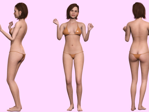 Sabrina- Realistic Woman with Repairman cloth Modello 3D